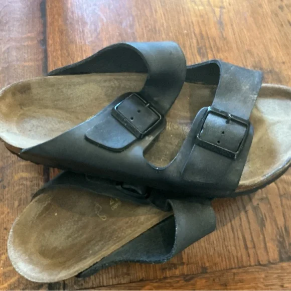 BIRKENSTOCK ArizonaLeather oiledBuckle Slide Slip On Sandals size 41